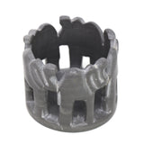 Circle of Elephants Soapstone Sculpture, 3 to 3.5-inch - Dark Stone