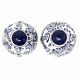 Encantada Handmade Pottery Spice Shakers, Blue Flower