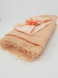 Softest Muslin  & Hairbow Swaddle Set Gift Set  Baby Girl Peach Purple Gray Aqua