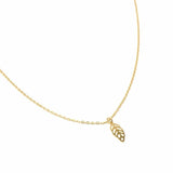 Necklace: 14k Gold Plated Leaf Pendant with Chain - Starfish Project
