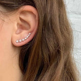 Earrings: Silver and Rhinestone Crawler - Starfish Project