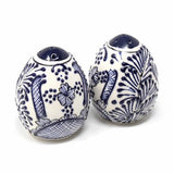 Encantada Handmade Pottery Spice Shakers, Blue Flower
