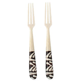 Long Batik Bone Appetizer Forks, Set of 2