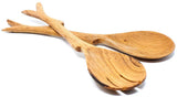Global Crafts Hand Carved Kenyan Salad Serving Set