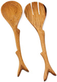 Global Crafts Hand Carved Kenyan Salad Serving Set