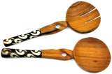Global Crafts Hand Carved Olive Wood Salad Serving Set