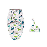 100% Cotton Soft Adjustable Infant Sleeping Bag and Hat set for Newborns Boy Girl