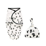100% Cotton Soft Adjustable Infant Sleeping Bag and Hat set for Newborns Boy Girl