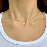 Necklace: 14k Gold Plated Leaf Pendant with Chain - Starfish Project