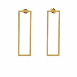 Earrings: 18k Gold Plated Stainless Steel Rectangle Studs - Starfish Project