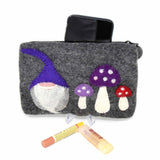 Hand Crafted Felt: Gnome and Mushroom Pouch