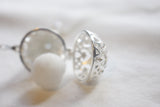Silver CZ Oil Drop Essential Oil Diffuser Locket