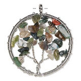 Wire Wrapped Tree of Life Gem Pendants