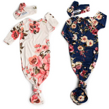 Blessings Ruffle Flowered Headband Layette Set Infant Baby Photo Prop Gift (Cream, 3-9 Month)…