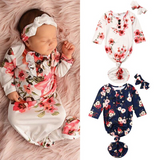 Blessings Ruffle Flowered Headband Layette Set Infant Baby Photo Prop Gift (Cream, 3-9 Month)…