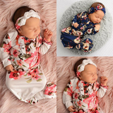 Blessings Ruffle Flowered Headband Layette Set Infant Baby Photo Prop Gift (Cream, 3-9 Month)…