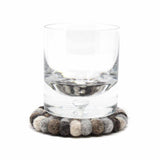 Hand Crafted Felt Ball Coasters from Nepal: 4-pack, Multicolor Greys - Global Groove (T)