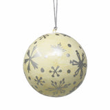 Handpainted Ornament Silver Snowflakes