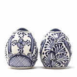 Encantada Handmade Pottery Spice Shakers, Blue Flower