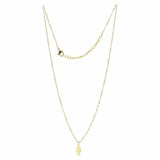 Necklace: 14k Gold Plated Leaf Pendant with Chain - Starfish Project