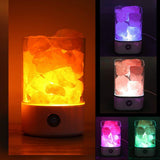 Led Color Changing Purifying Himalayan Salt Lamp Black /White Portable Lamp