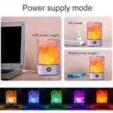Led Color Changing Purifying Himalayan Salt Lamp Black /White Portable Lamp